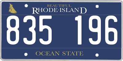 RI license plate 835196