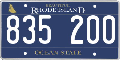 RI license plate 835200