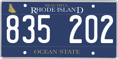 RI license plate 835202
