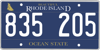 RI license plate 835205