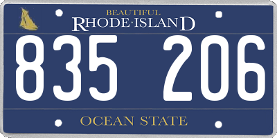 RI license plate 835206