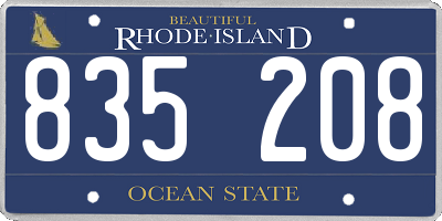 RI license plate 835208