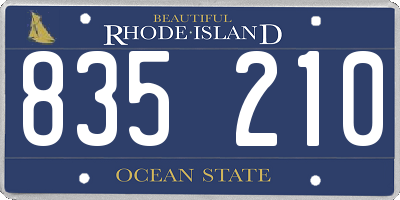 RI license plate 835210