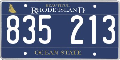 RI license plate 835213