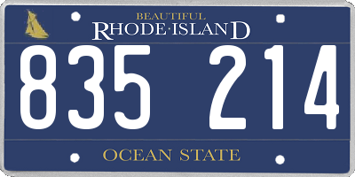 RI license plate 835214
