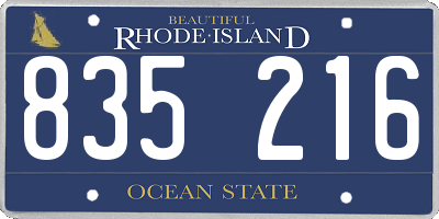 RI license plate 835216