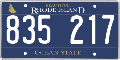 RI license plate 835217