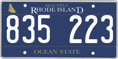 RI license plate 835223