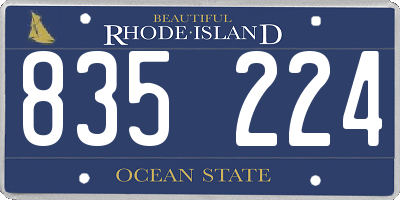 RI license plate 835224
