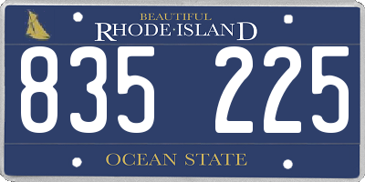 RI license plate 835225