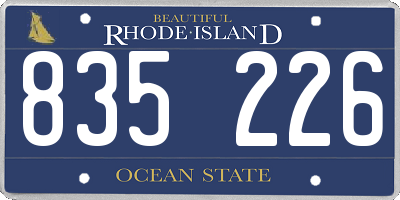 RI license plate 835226