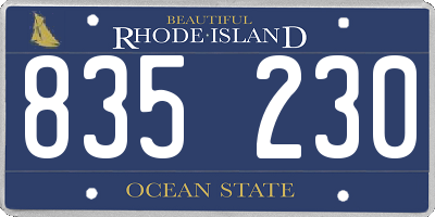 RI license plate 835230