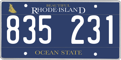 RI license plate 835231