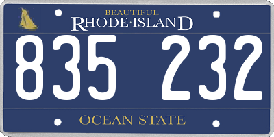 RI license plate 835232