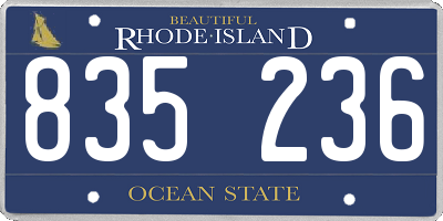 RI license plate 835236