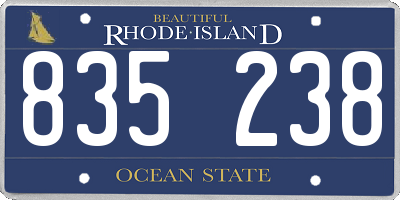 RI license plate 835238