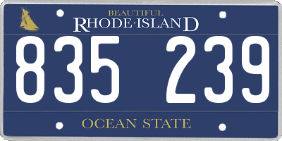 RI license plate 835239