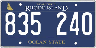 RI license plate 835240