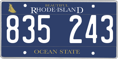 RI license plate 835243