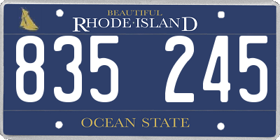 RI license plate 835245