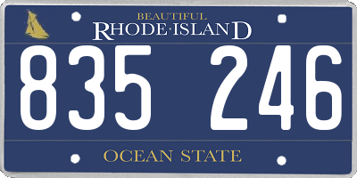 RI license plate 835246