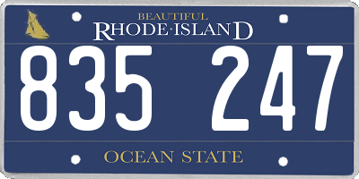 RI license plate 835247
