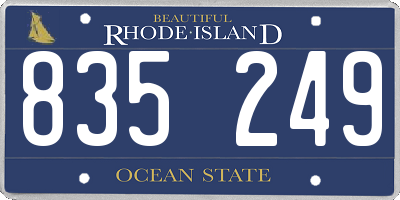 RI license plate 835249