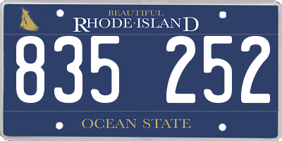 RI license plate 835252