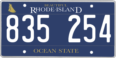 RI license plate 835254