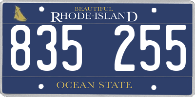 RI license plate 835255