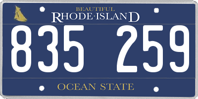 RI license plate 835259