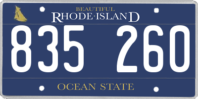 RI license plate 835260