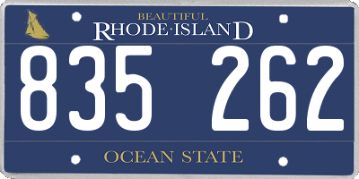 RI license plate 835262