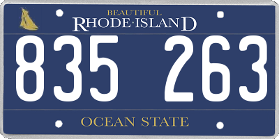 RI license plate 835263
