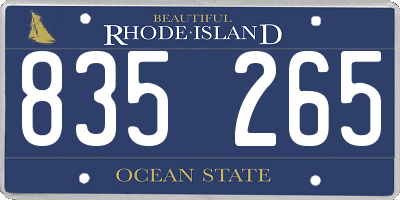 RI license plate 835265