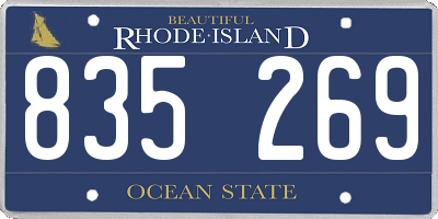 RI license plate 835269