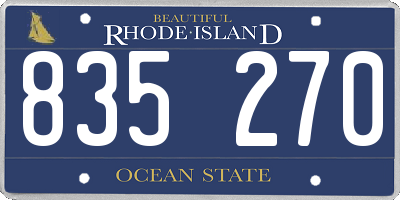 RI license plate 835270