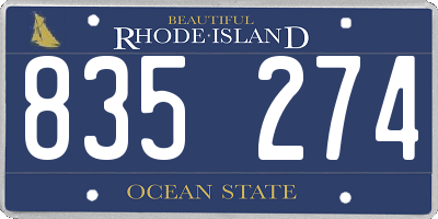 RI license plate 835274