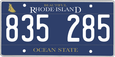 RI license plate 835285