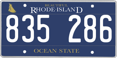 RI license plate 835286