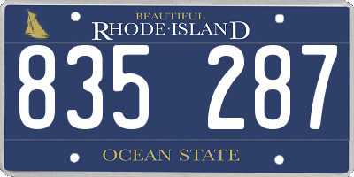 RI license plate 835287
