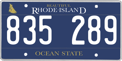 RI license plate 835289