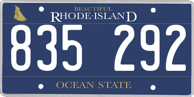 RI license plate 835292