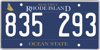 RI license plate 835293