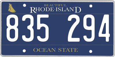 RI license plate 835294