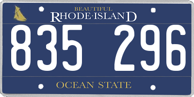 RI license plate 835296