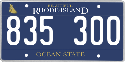 RI license plate 835300