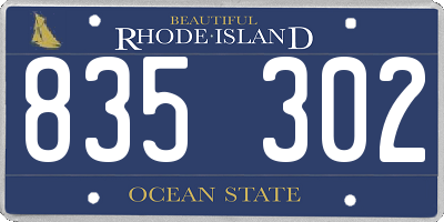 RI license plate 835302