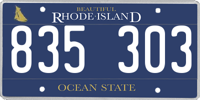RI license plate 835303