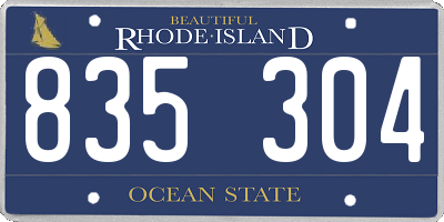 RI license plate 835304